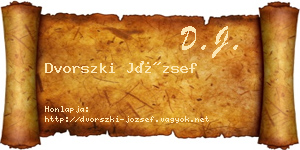 Dvorszki József névjegykártya