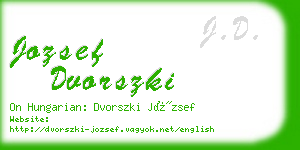 jozsef dvorszki business card